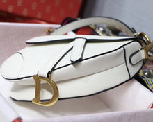Load image into Gallery viewer, Dior Mini Saddle Bag In White Grained Calfskin
