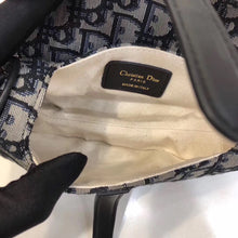 Load image into Gallery viewer, Dior Mini Saddle Bag In Blue Oblique Jacquard Canvas
