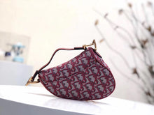 Load image into Gallery viewer, Dior Mini Saddle Bag In Bordeaux Oblique Jacquard Canvas
