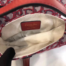 Load image into Gallery viewer, Dior Mini Saddle Bag In Bordeaux Oblique Jacquard Canvas
