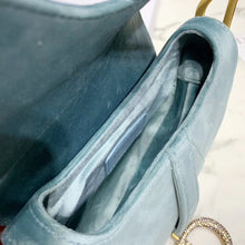 Load image into Gallery viewer, Dior Mini Saddle Bag In Sea Green Velvet
