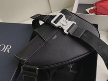 Load image into Gallery viewer, Dior Men&#39;s Saddle Belt Bag In Black Grained Calfskin
