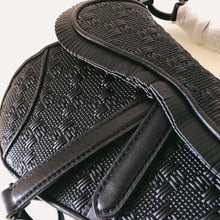Load image into Gallery viewer, Dior Saddle Bag In Black Braided Leather Strips With Fringe
