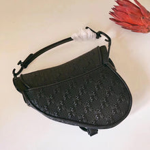 Load image into Gallery viewer, Dior Saddle Bag In Black Braided Leather Strips With Fringe
