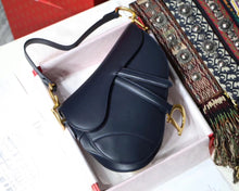Load image into Gallery viewer, Dior Saddle Bag In Navy Blue Calfskin

