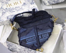 Load image into Gallery viewer, Dior Saddle Bag In Blue Camouflage Canvas
