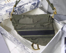 Load image into Gallery viewer, Dior Saddle Bag In Green Camouflage Canvas
