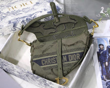 Load image into Gallery viewer, Dior Saddle Bag In Green Camouflage Canvas
