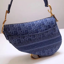 Load image into Gallery viewer, Dior Saddle Bag In Denim Blue Dior Oblique Canvas
