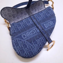 Load image into Gallery viewer, Dior Saddle Bag In Denim Blue Dior Oblique Canvas
