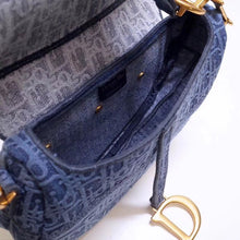 Load image into Gallery viewer, Dior Saddle Bag In Denim Blue Dior Oblique Canvas
