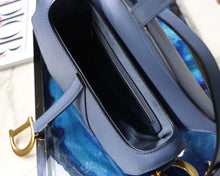 Load image into Gallery viewer, Dior Saddle Bag In Denim Blue Grained Calfskin

