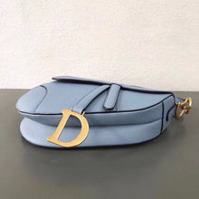 Load image into Gallery viewer, Dior Saddle Bag In Sky Blue Grained Calfskin
