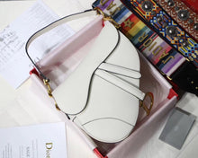Load image into Gallery viewer, Dior Saddle Bag In White Grained Calfskin
