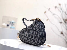 Load image into Gallery viewer, Dior Saddle Bag In Blue Oblique Jacquard Canvas

