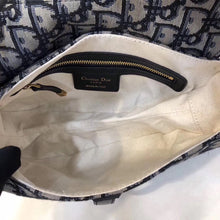 Load image into Gallery viewer, Dior Saddle Bag In Blue Oblique Jacquard Canvas
