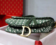 Load image into Gallery viewer, Dior Saddle Bag In Green Oblique Jacquard Canvas
