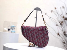 Load image into Gallery viewer, Dior Saddle Bag In Bordeaux Oblique Jacquard Canvas
