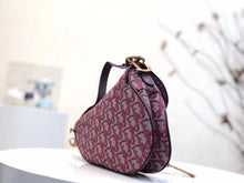Load image into Gallery viewer, Dior Saddle Bag In Bordeaux Oblique Jacquard Canvas
