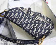 Load image into Gallery viewer, Dior Saddle Bag In Blue Oblique Embroidered Canvas
