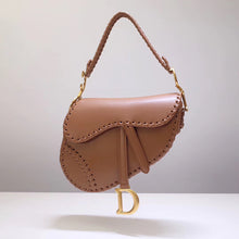 Load image into Gallery viewer, Dior Saddle Bag In Brown Calfskin With Threaded Edges
