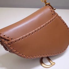 Load image into Gallery viewer, Dior Saddle Bag In Brown Calfskin With Threaded Edges
