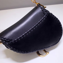 Load image into Gallery viewer, Dior Saddle Bag In Black Calfskin With Threaded Edges
