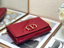 Load image into Gallery viewer, Dior 30 Montaigne Wallet On Chain In Red Patent Calfskin
