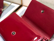 Load image into Gallery viewer, Dior 30 Montaigne Wallet On Chain In Red Patent Calfskin
