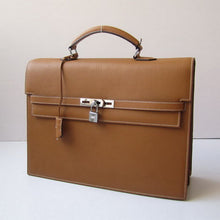 Load image into Gallery viewer, Hermes Briefcases H269 Briefcase Cow Leather Coffee Bag
