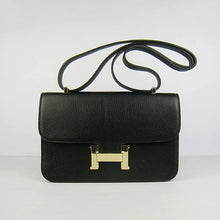 Load image into Gallery viewer, Hermes Calf Leather Message Bag H020 Black Golden
