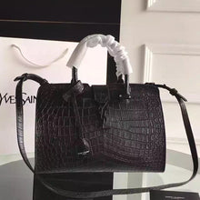 Load image into Gallery viewer, Yves Saint Laurent So Black Small Monogram Cabas Bag In Crocodile Leather
