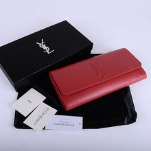 Load image into Gallery viewer, Yves Saint Laurent Lady Lambskin Leather Purse Red 39321
