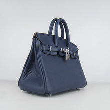 Load image into Gallery viewer, Hermes Birkin 25cm Handbag 6068 dark blue silver
