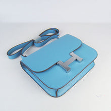 Load image into Gallery viewer, Hermes Constance Cowskin Leather Bag H017 light blue silver
