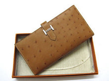 Load image into Gallery viewer, Hermes Wallet H1114 Ostrich Skin Coffee
