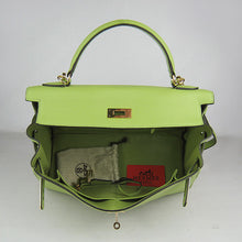 Load image into Gallery viewer, Hermes Kelly 32cm Togo Leather Handbag 6108 Green Golden
