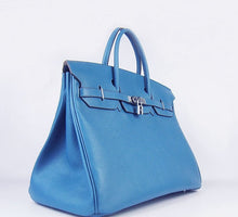 Load image into Gallery viewer, Hermes Birkin 35cm Togo Leather Handbags 6099 Blue Silver
