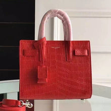Load image into Gallery viewer, Yves Saint Laurent Nano Sac De Jour Croc Embossed Red Bag
