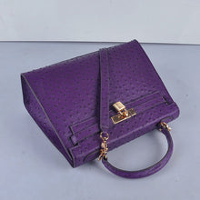 Load image into Gallery viewer, Hermes Kelly 32cm Ostrich Vein 6108 Purple Golden

