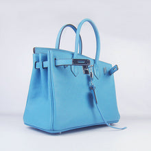 Load image into Gallery viewer, Hermes Birkin 30cm Togo Leather Handbags Light Blue Silver
