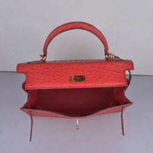 Load image into Gallery viewer, Hermes Kelly 32cm Ostrich Vein 6108 Red Golden
