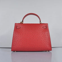 Load image into Gallery viewer, Hermes Kelly 32cm Ostrich Vein 6108 Red Golden
