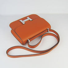 Load image into Gallery viewer, Hermes Constance Cowskin Leather Bag H017 orange silver
