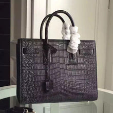 Load image into Gallery viewer, Yves Saint Laurent Small Sac De Jour Croc Embossed Black Bag
