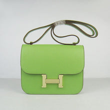 Load image into Gallery viewer, Hermes Constance Cowskin Leather Bag H017 green golden
