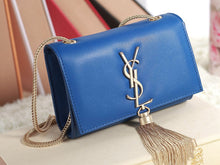 Load image into Gallery viewer, Yves Saint Laurent Mini Monogramme Bag In Original Leather Blue
