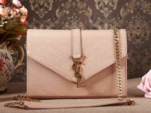 Load image into Gallery viewer, Yves Saint Laurent Small Monogramme Satchel Dark Beige Grain Textured Matelasse Leather
