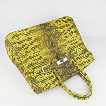 Load image into Gallery viewer, Hermes Birkin 35cm Lizard Pattern Handbag 6089 Yellow/Silver
