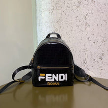 Load image into Gallery viewer, Fendi Black Glazed Fabric Mini Backpack
